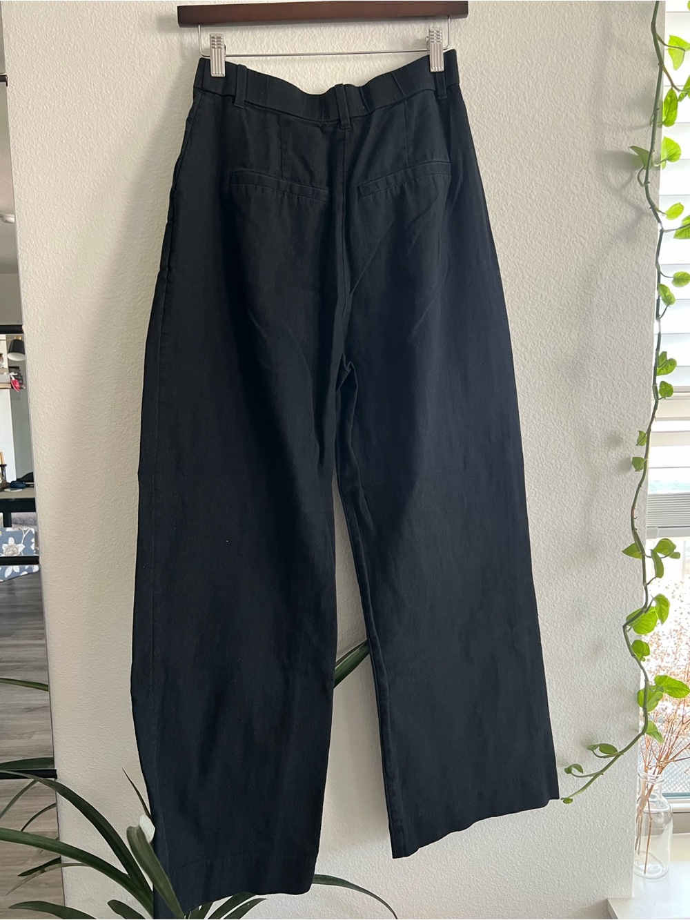 Abercrombie & Fitch Black Linen/Cotton Wide Leg Trousers - Picture 2 of 5